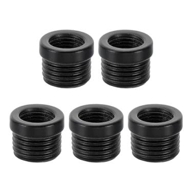 Imagem de Porcas redutoras de rosca 9/40.6 cm-18UNFxM10x12mm, 5 peças de adaptador de rosca macho para fêmea redutor de encaixe de tubo para lâmpada de piso, pescoço de ganso, preto