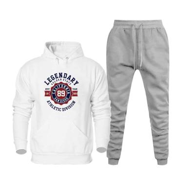 Imagem de Conjunto Moletom Plus Size Blusa Estampada e Calça Comprida Elastico na Cintura Cordao Ajustavel