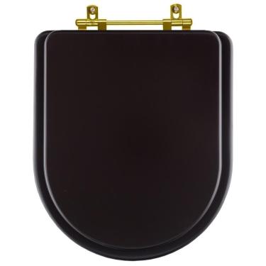 Imagem de Assento Sanitário Carrara Preto Para Ferragem Dourada