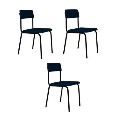 Imagem de Cadeira Fit Fixa C/4 Pes 475 X 505 X 810 Mm C/3 Un. Corriente Azul Corriente Azul