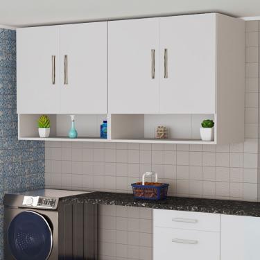 Imagem de Armário Multiuso Suspenso 4 Portas Com Nicho MDF Resistente