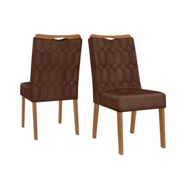 Imagem de Cadeira Sala De Jantar Bia Cedro-suede Moca Marrom - Dj Móveis