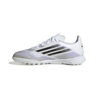 Imagem de adidas Tênis infantil F50 League Turf, Branco/preto/dourado metálico, 10.5 Little Kid