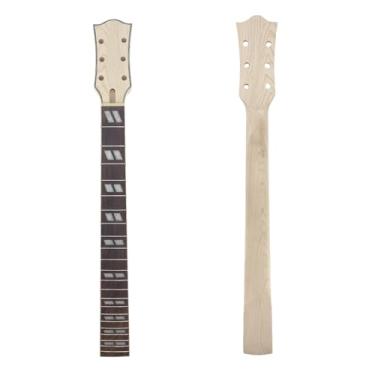 Imagem de Braço de guitarra elétrica 22 trastes 63 cm Maple Rosewood Fretboard diamante incrustado substituição Cabeça de encadernação parafuso no calcanhar