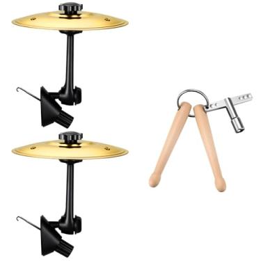 Imagem de Kenning 4 peças de prato de carro com saída de ar, chaveiro, tambor, mini conjunto de bateria para amantes divertidos e presente de música para dirigir