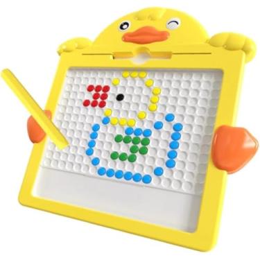 Imagem de Lousa Mágica Caneta Magnética Prancheta Infantil Educativo Cartelas de Desenho | APOLLO'S STORE (Patinho G - Amarelo)