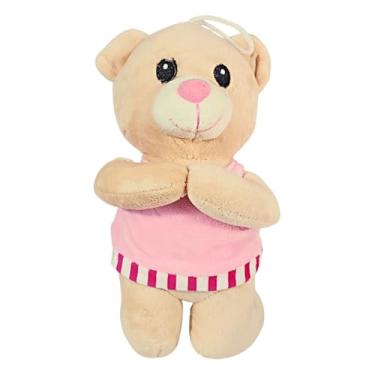 Imagem de Urso De Pelúcia Ajoelhado Que Reza Ursinho Orando Emite Som 20cms (Rosa)