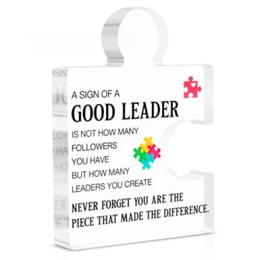 Imagem de Presentes de líder para mulheres e homens, chefe, presentes de liderança para líderes, chefe, supervisor, gerente de aposentadoria, promoção de despedida de Natal, aniversário, placa acrílica, bom