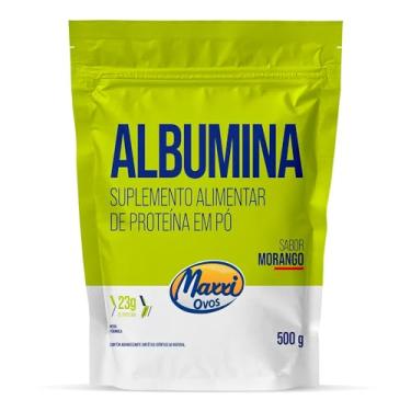 Imagem de Albumina MaxxiOvos 500g - Clara de Ovo Desidratada - Suplementos Alimentar de Proteina em Pó (Morango)