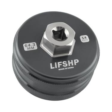 Imagem de LIFSHP Chave de filtro de óleo de 64 mm, 14 canais para Toyota Camry, Tundra, Tacoma, 4Runner, RAV4, ferramenta de remoção de filtro de óleo de alumínio usinado CNC de precisão - Pistola preta