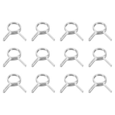 Imagem de HARFINGTON Clipes de mangueira de linha de combustível de fio duplo 6,5 mm ID 6,5-8,1 mm OD, 12 peças de clipes de mola de tubo de aço inoxidável variados para mangueira de ar, tubo de água