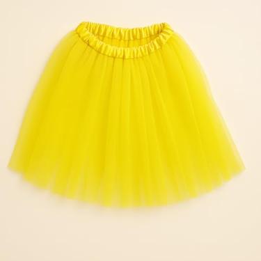 Imagem de Saia Tule 40cm Elástica | 6 Cores Vibrantes | Para Festas e Carnaval | Presente Feminino Encantador(Amarelo)