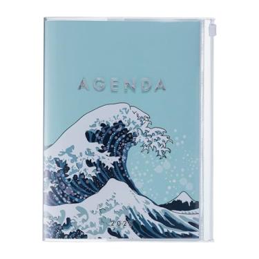 Imagem de MARK'STYLE Agenda vertical semanal A5 de 16 meses (setembro de 2025 a dezembro de 2026) com capa de PVC transparente macia, recarregável, com bolso, para organização e planejamento diário (onda de