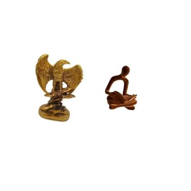 Imagem de Fenteer Escultura Majestosa de Pensador, Figura Humana Abstrata, Ornamento de Mesa, Arte para Escritório, Casa, Estantes, Sala de Jantar, Festa, Casamento, Ba