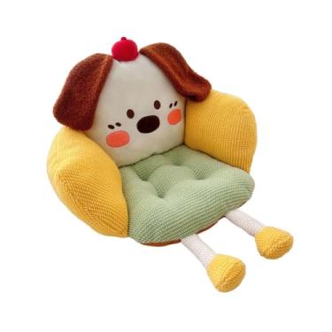 Imagem de Generic Almofada fofa para assento de chão com encosto e apoio de braço antiderrapante, ideal para o Ano, dormitório ou cadeira de escritório, Apoio de Braço Amarelo