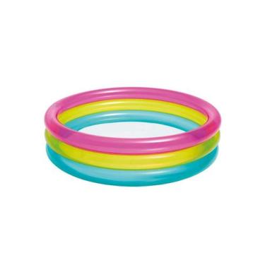 Imagem de Piscina Infantil Inflável Colorida Anéis 63L Intex