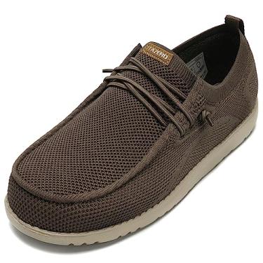Imagem de ITAZERO Sapatos masculinos extra largos – 4E a 5E bico largo para homens 2GG largura larga pés inchados – Mocassins masculinos e slip-ons com palmilha de suporte de arco para fascite plantar, Caqui