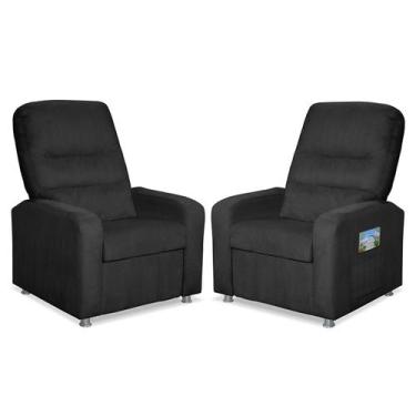 Imagem de Kit 2 Poltronas Decorativas Do Papai Reclinável Confortável Suede LM D