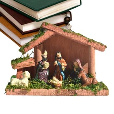 Imagem de Conjunto de Presépio | Decoração Religiosa Sagrada Família para Casa,Enfeites Natalinos Figurinos do Presépio | Para Cristãos Interior Mesa Lareira Quarto Sala Escritório Igreja