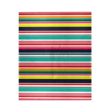 Imagem de Blueangle Manta de listras mexicanas coloridas super macio e quente, 127 x 152 cm, leve para todas as estações, cobertor aconchegante para cama, sofá, sofá, fácil de cuidar (389)