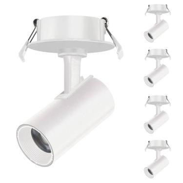 Imagem de 5 Spot Direcionável Embutir Branco 12w Bivolt 3000k Foxlux