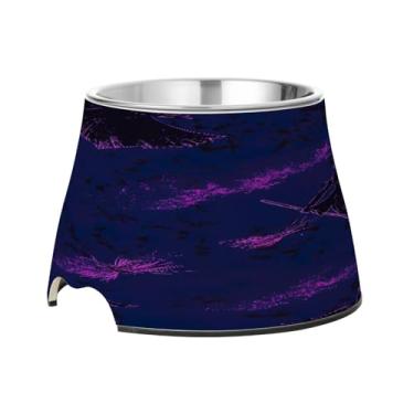 Imagem de Blueangle Tigelas elevadas para cães com aço inoxidável - Prato antiderrapante de 2,3 xícaras para animais de estimação de alta capacidade para saúde da coluna e design de vassoura de Halloween (233)