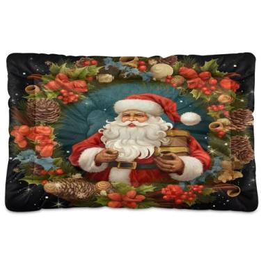Imagem de SEHANY Cama de Natal para cães e gatos com fundo antiderrapante, cama de canil, colchão macio para animais de estimação, lavável, para cães pequenos, médios e grandes, gatos, 91 x 61 cm