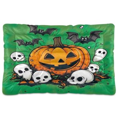 Imagem de SEHANY Cama de Halloween Pumpkins para cães e gatos com fundo antiderrapante, cama de canil, colchão macio para animais de estimação, lavável para cães pequenos, médios e grandes, gatos, 61 x 45 cm