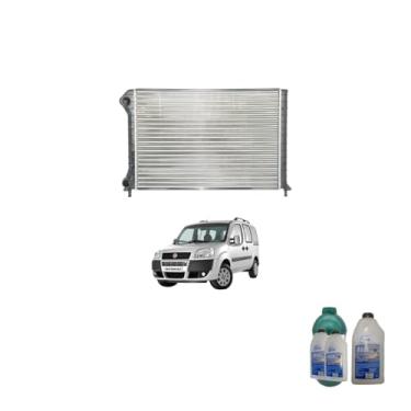 Imagem de Kit Radiador Doblò Com Ar + Aditivo Lubrax Verde 1L + Água Desmineralizada