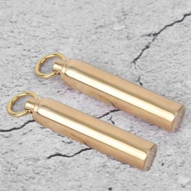 Imagem de Generic Mini Recipiente de Comprimidos de Latão Selado à Prova D'água para Sobrevivência Ao Ar Livre, 2 Unidades/Conjunto Caixa de Armazenamento EDC para Suprimentos de Primeiros Socorros, (12mm)