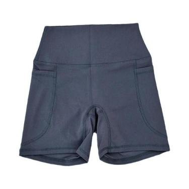 Imagem de Shorts Esportivos Femininos De Cintura Alta Com Bolsos, Leggings Para 