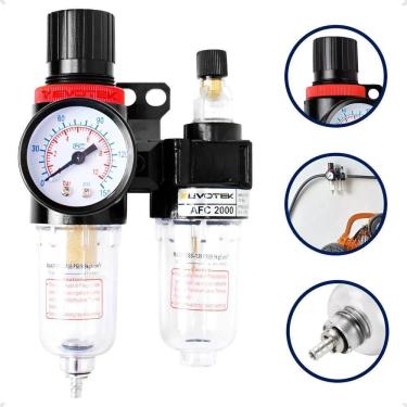 Imagem de Filtro Eliminador De Água E Óleo Com Regulador Pressão 1/4 1