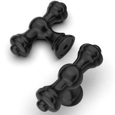 Imagem de Knobs de armário de cozinha Amerdeco Matte Black 53 mm, pacote com 10