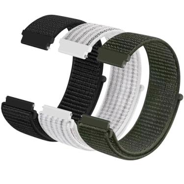 Imagem de Pacote com 3 pulseiras de nylon compatíveis com relógio inteligente Fitpolo IDW19/IDW13, pulseiras esportivas macias de 22 mm para ID208 Plus/IDW19/IDW16/IDW13/Veryfit IDW19/ENOMIR IDW19/MILOUZ IDW19