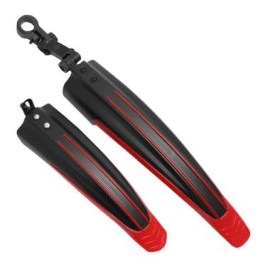 Imagem de Conjunto de 2 paralamas para bicicleta, para-lamas dianteiros/traseiros para mountain bike.(Red)