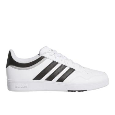 Imagem de adidas Tênis masculino Hoops 4.0 com cadarço casual - branco, Branco/Preto/Cinza, 7.5 Wide Women/6.5 Wide Men