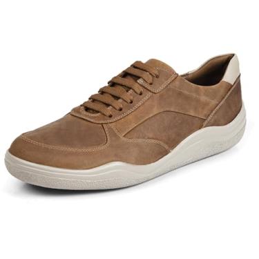 Imagem de Opananken Phanteon Mocassins masculinos casuais de couro sem cadarço - 100% couro legítimo, forro macio, palmilha de látex de ar, sola de poliuretano flexível. Leve, durável, resistente ao odor