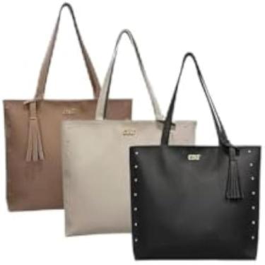 Imagem de Bolsa feminina, pratica e elegante com alca trancada, Marrom Classico.