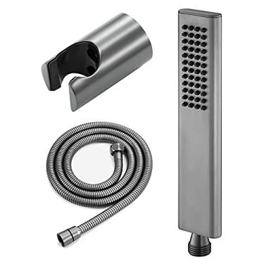 Imagem de Banheiro, vaso sanitário, chuveiro portátil conjunto de cabeça de chuveiro de mão latão chuveiro de mão chuveiro de chuva massagem spa chuveiro de mão quadrado cabeça de chuveiro com bocal de silicone