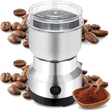 Imagem de Moedor de Café Inox Triturador Elétrico (200W) | Para Grãos, Sementes, Ervas e Pimentas | Lâminas de Aço Inoxidável | Compacto (0,05kg) e Elegante | Praticidade e Sabor Fresco em Casa