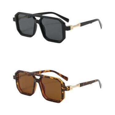 Imagem de Óculos De Sol Unissex Retrô Com Armação Quadrada, Estilo Europeu-Ameri
