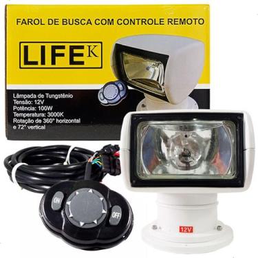 Imagem de Farol De Busca LifeK Para Barco 12V Com Controle Remoto, 12V 100W