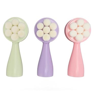 Imagem de Cuofyunl 3 pçs escova de limpeza facial limpeza profunda esfoliação remoção cravo massagem dupla face escova facial