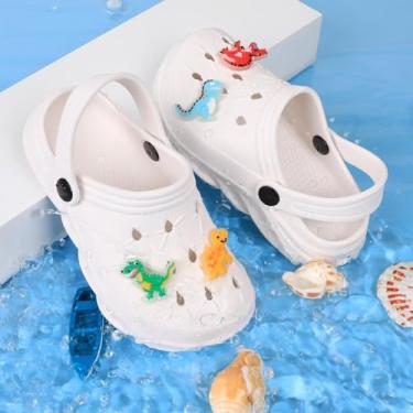 Imagem de Tamancos de verão para meninos com design que brilha no escuro da Beah, Branco, 11.5-12 Little Kid