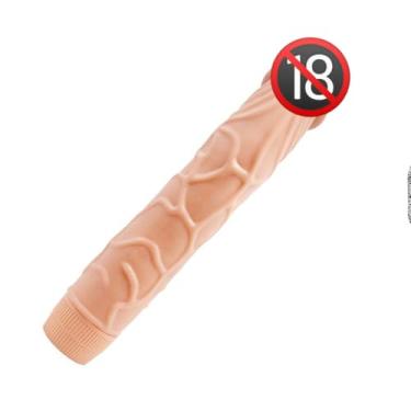 Imagem de Vibrador Realístico com Textura de Veias, TPR, 22,5 cm, Multivelocidade, Resistente à Água, 2 Pilhas AA