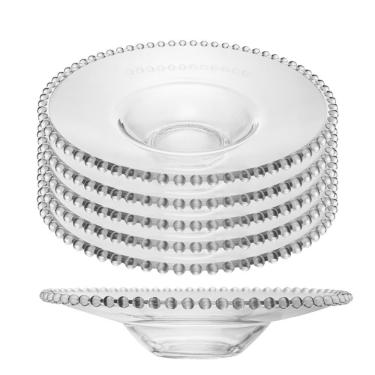 Imagem de Jogo 6 Prato De Massa Risoto De Cristal Pearl Wolff 29x6cm