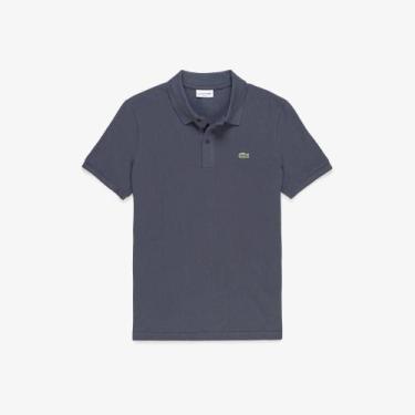 Imagem de Camisa Polo Lacoste masculina Slim Fit em petit piquet, G, Azul petról