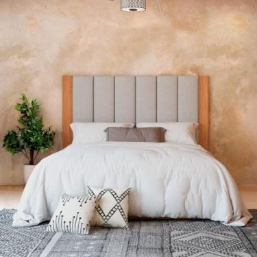 Imagem de Cabeceira Estofada Casal 175cm Freijó Cinza Claro Tw194 J18 Dalla Cost