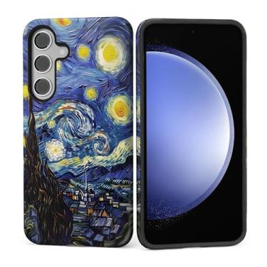 Imagem de Kapadiy Capa para Samsung Galaxy S25 FE, design de lua estrelada com proteção dupla híbrida de silicone + PC rígido à prova de choque, capa protetora fina antiarranhões para homens e mulheres