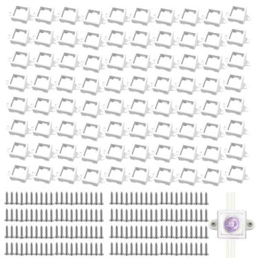 Imagem de COSYOO 80 clipes de luz com parafusos, compatíveis com suportes de montagem Govee H705, suportes de luz LED permanente para instalação externa, 6 x 1,7 x 3,5 cm